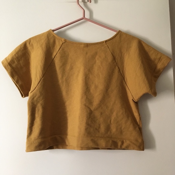 ILANA KOHN NYC Pumpkin Spice Orange Cotton Bateau Neck Crop Top M - Picture 3 of 5